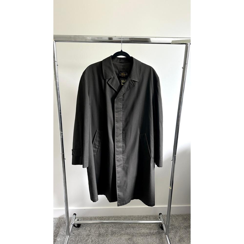 Vintage Mitchell Trench Coat Made in Canada Koratron 1960s 70s Mens